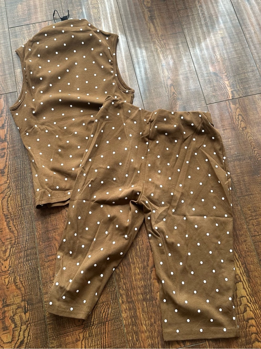 Cider Brown & White Polka Dot Kids Leggings Set